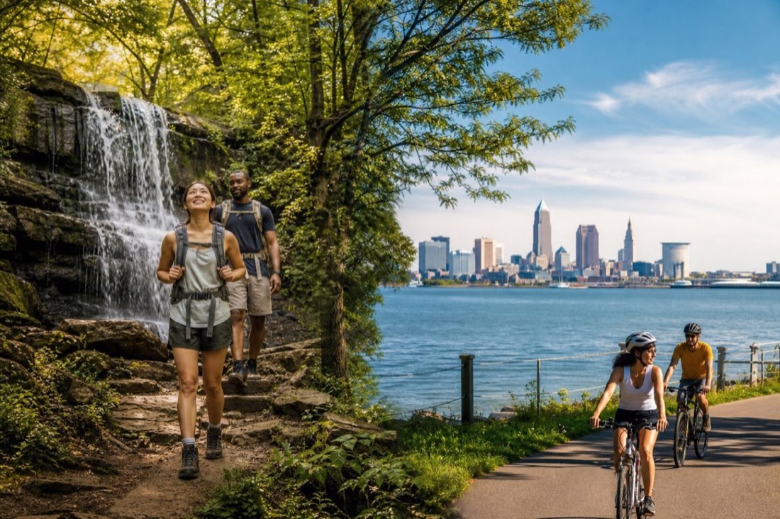 Outdoors in Cleveland, Ohio