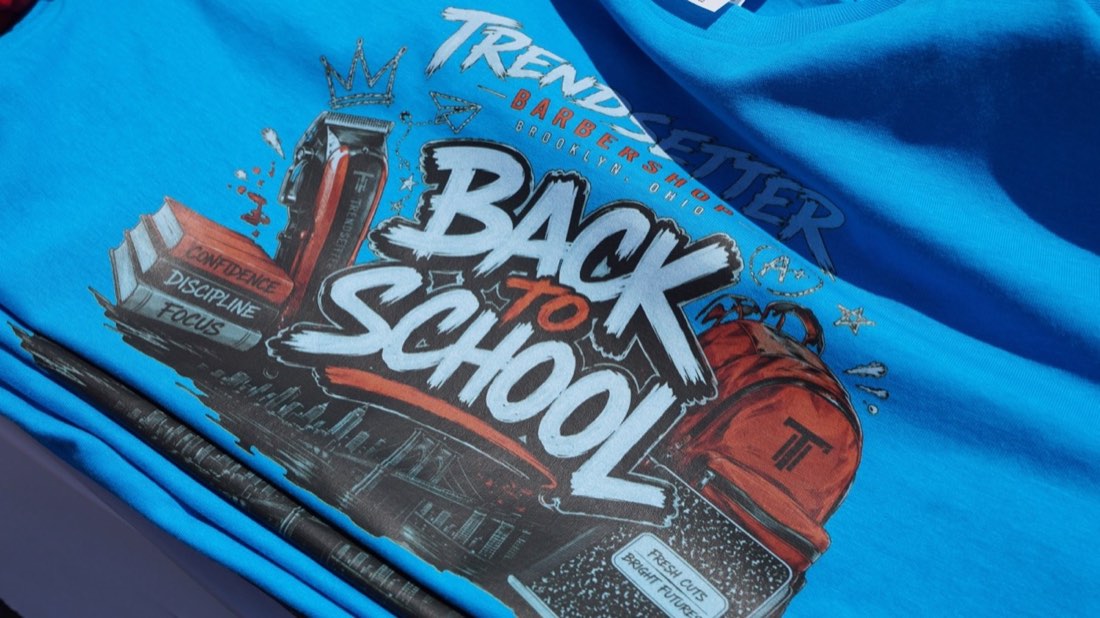 Back to School event shirt from Trendsetter Barbershop