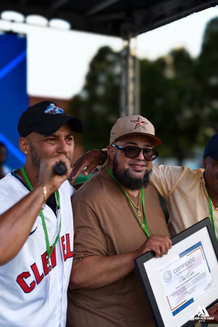 Recognition certificate presented onstage