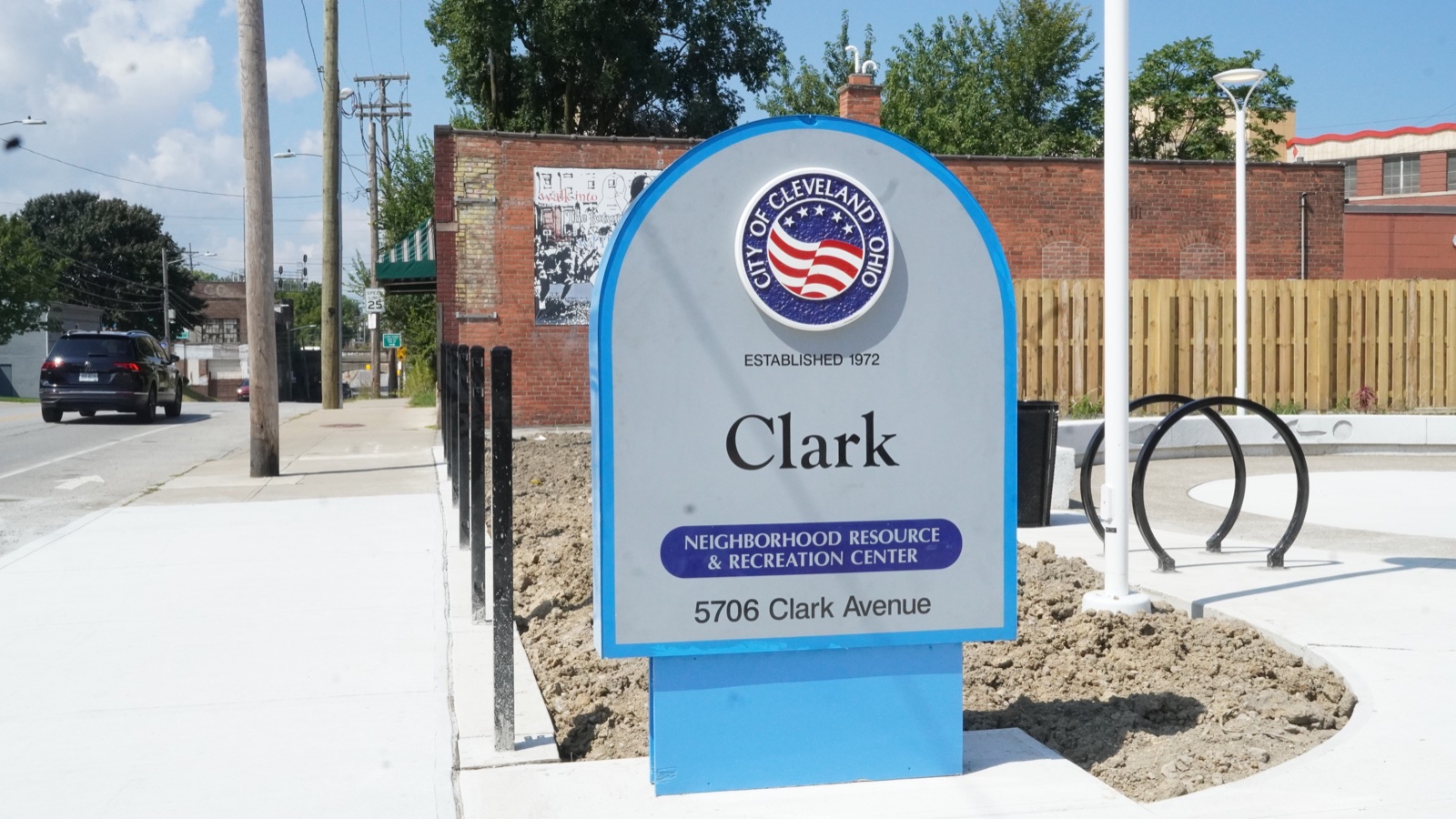 Clark Neighborhood Resource and Recreation Center sign at 5706 Clark Avenue