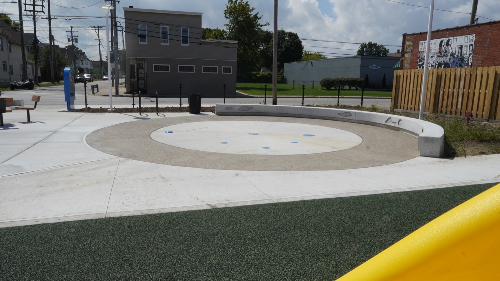 Splash pad area outside Clark Recreation Center