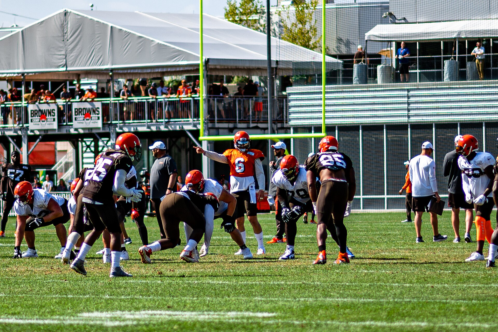 Cleveland Browns training camp practice in 2019