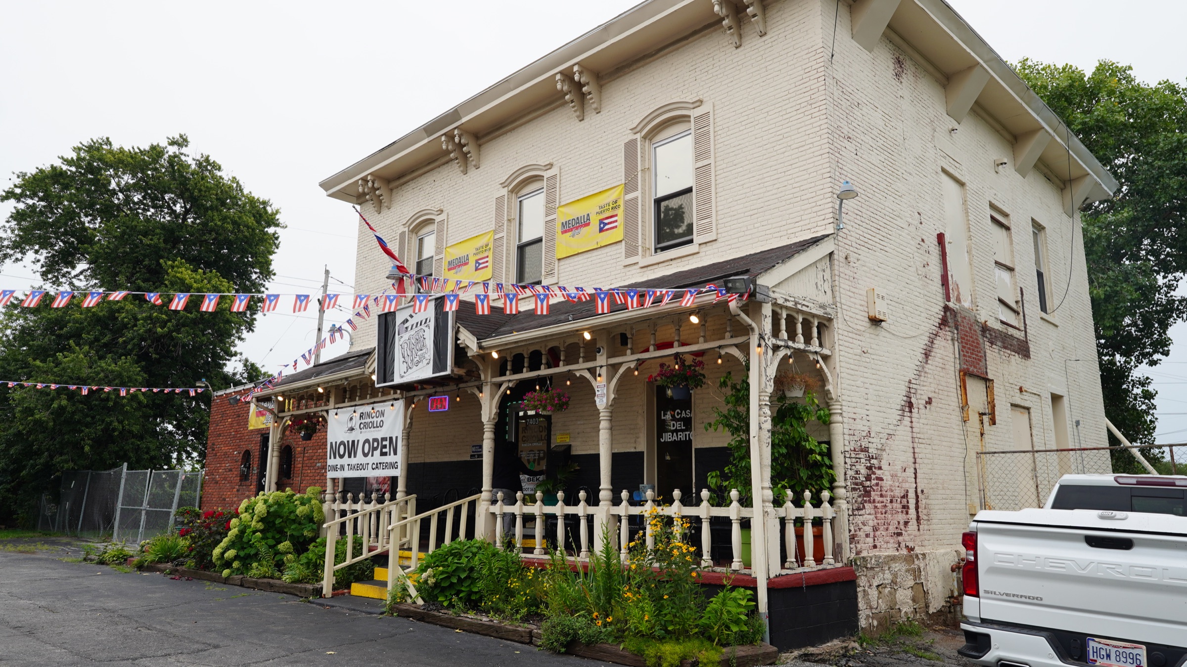 Exterior of Rincón Criollo at 7403 Denison Avenue in Cleveland