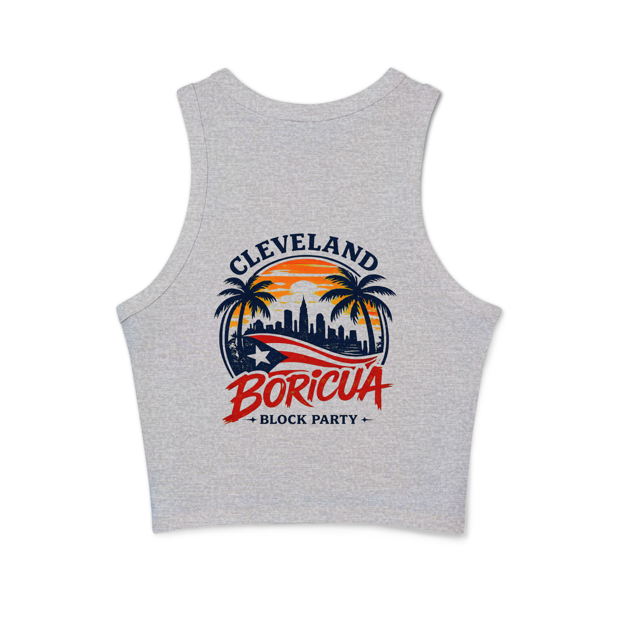 Cleveland Boricua Women's micro rib racer tank top - Image 5