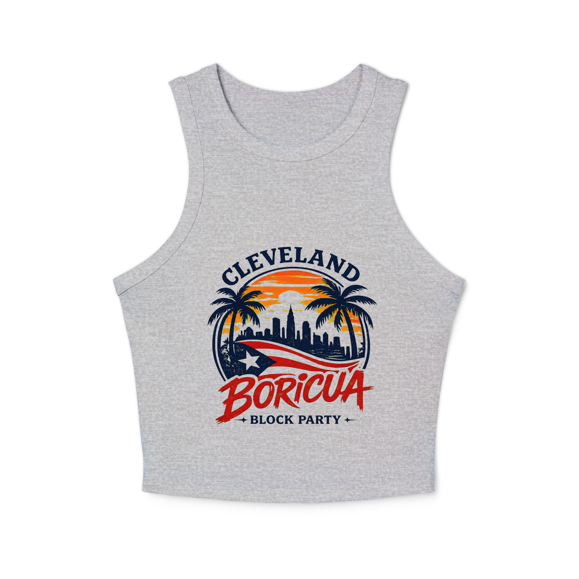 Cleveland Boricua Women's micro rib racer tank top - Image 4