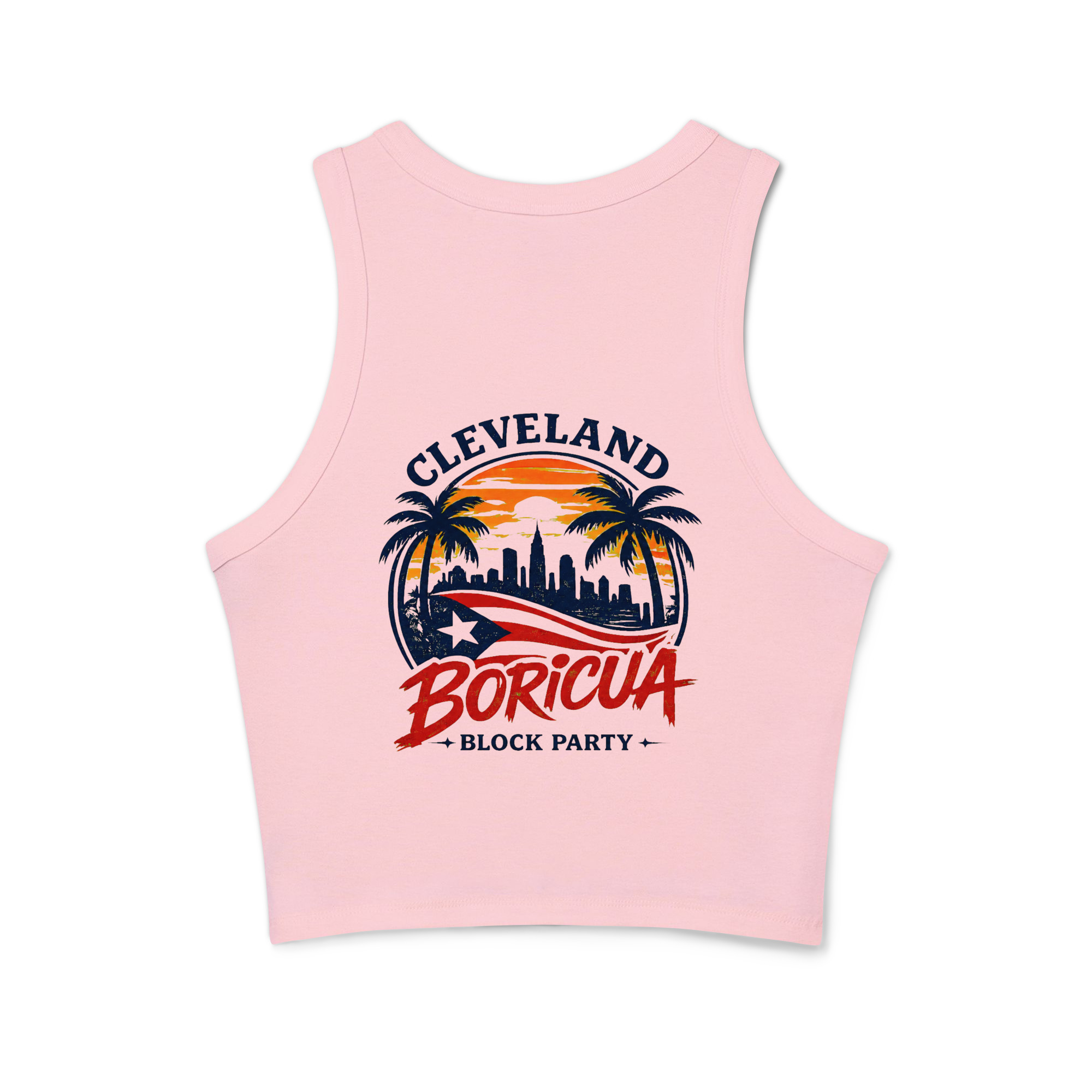 Cleveland Boricua Women's micro rib racer tank top - Image 3