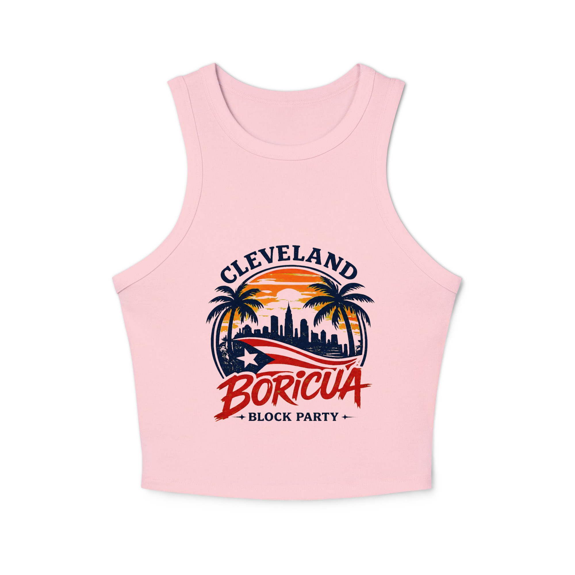 Cleveland Boricua Women's micro rib racer tank top - Image 2