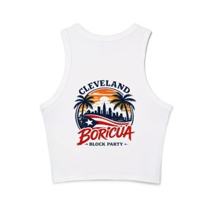Cleveland Boricua Women's micro rib racer tank top