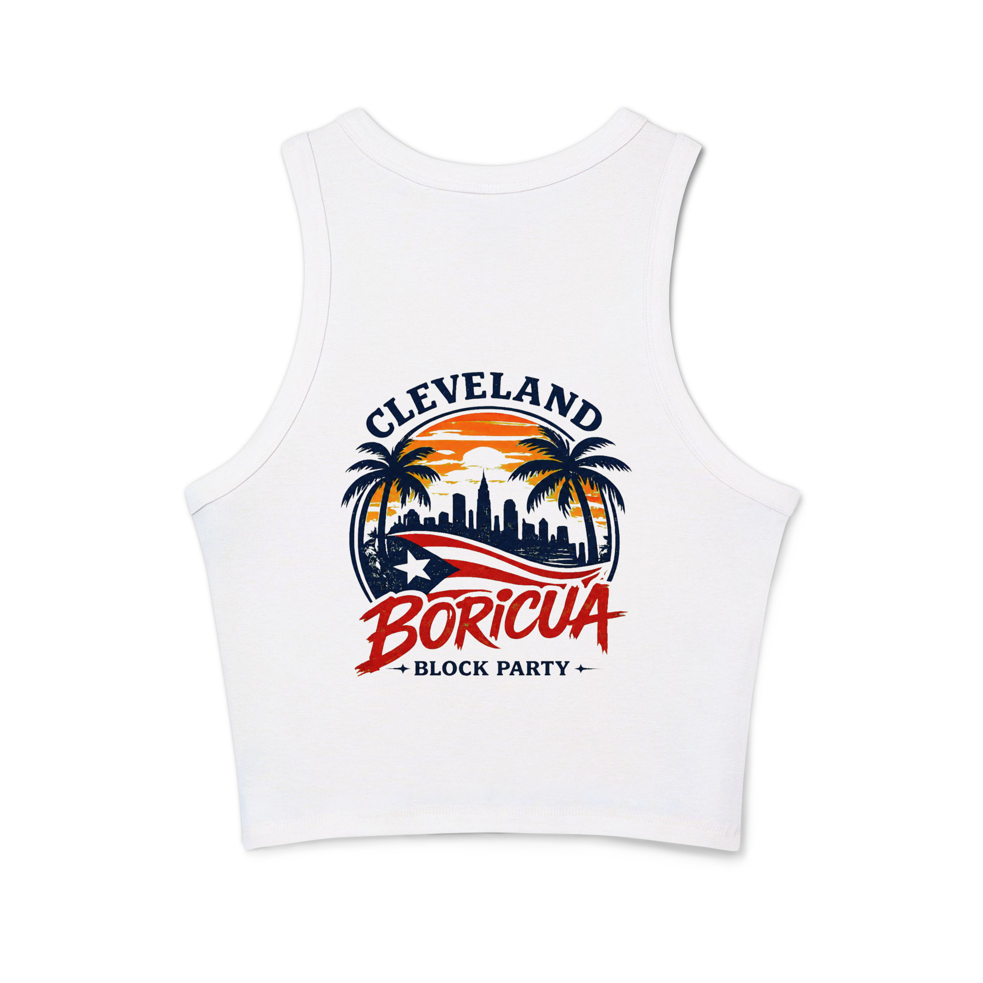 Cleveland Boricua Women's micro rib racer tank top