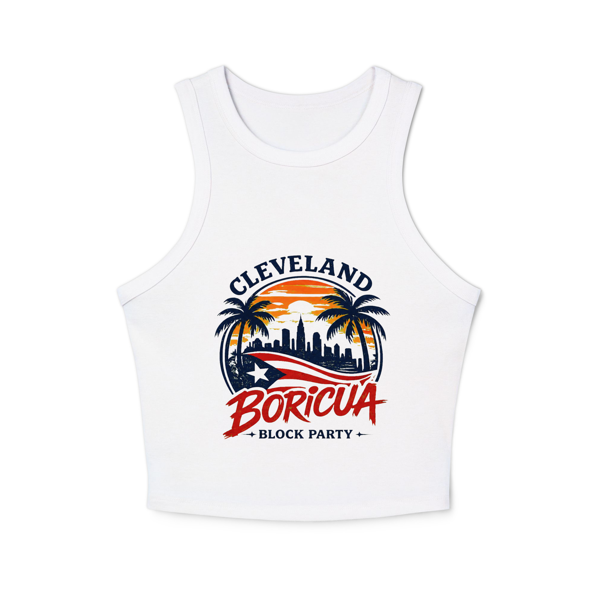 Cleveland Boricua Women's micro rib racer tank top - Image 6