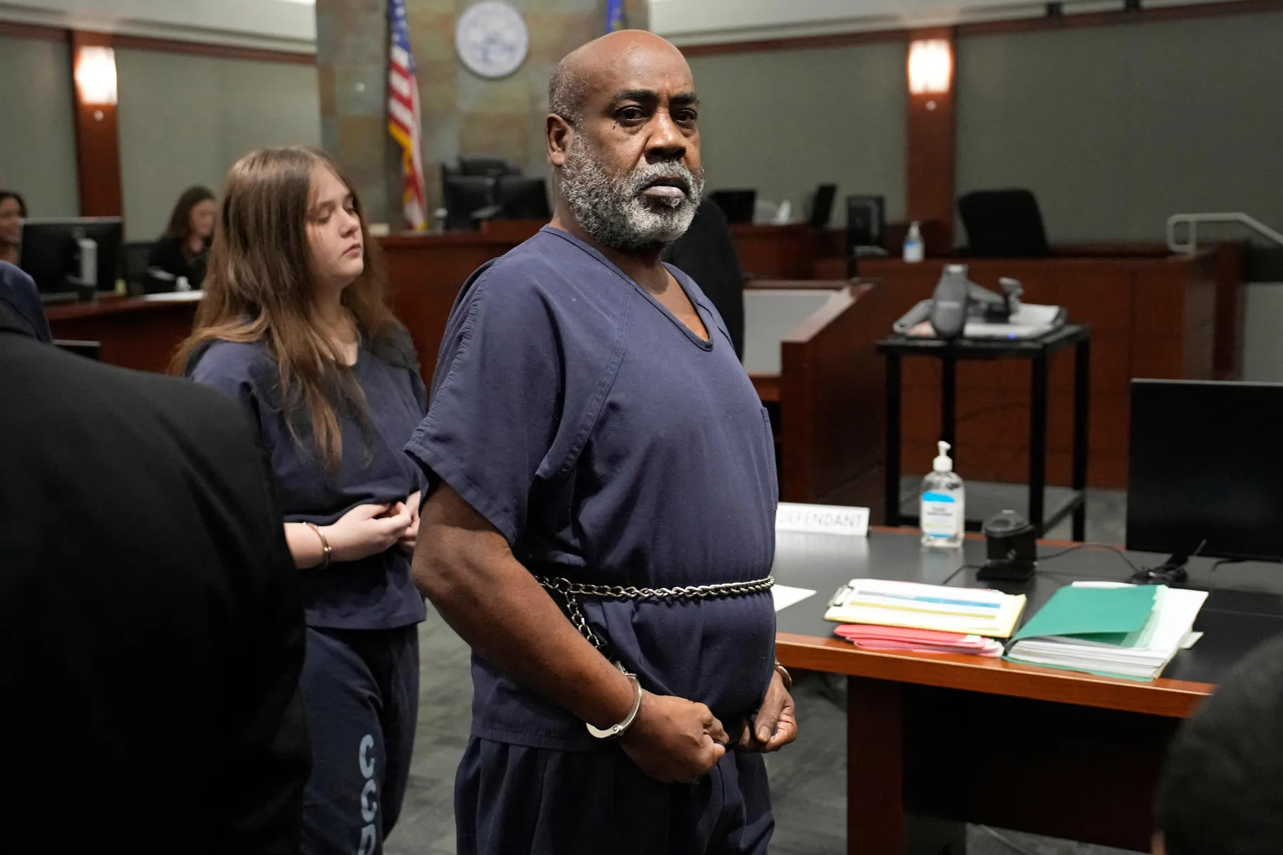Duane Keffe D Davis standing in a Las Vegas courtroom during his Tupac Shakur murder trial
