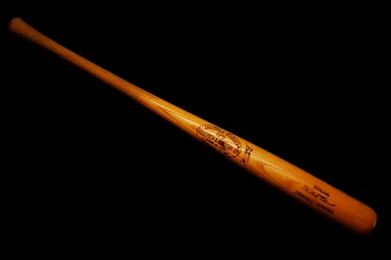 Roberto Clemente 3000th hit bat memorabilia.