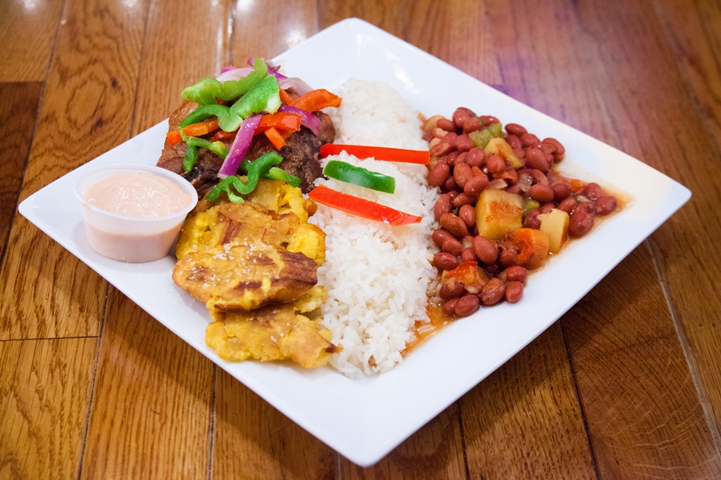 A Puerto Rican-style dinner plate associated with Benny’s menu.